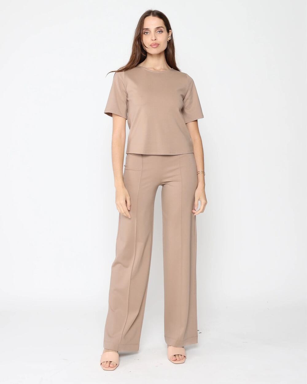 NEW Ripley Rader Ponte Knit Long Straight Leg Pant in Clay (Beige) Size XS